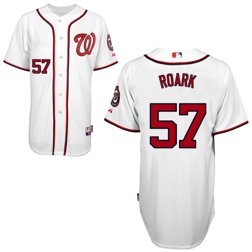 Tanner Roark #57 MLB Jersey-Washington Nationals Men's Authentic Home White Cool Base Baseball Jersey